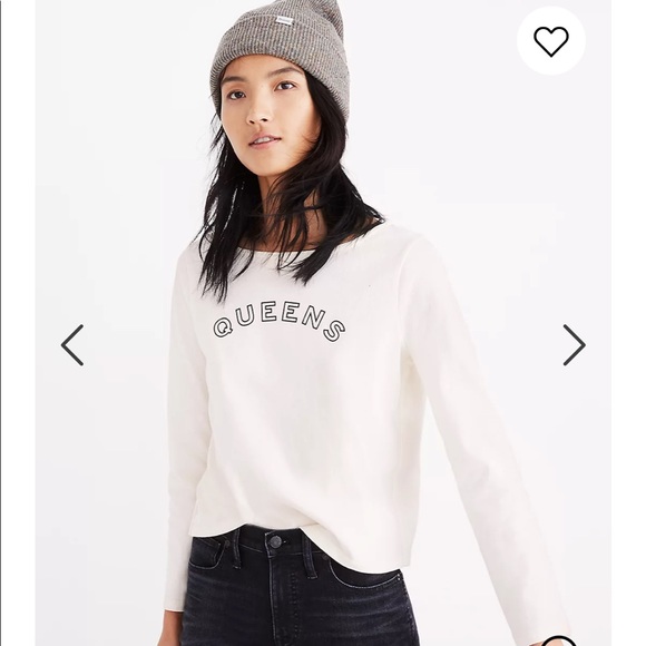 Madewell Queens Graphic Long Sleeve T-shirt size S - Picture 1 of 6